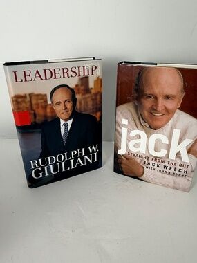 Two Hardcover Biographies, Jack Welch and  Leadership by Rudolph Giuliani